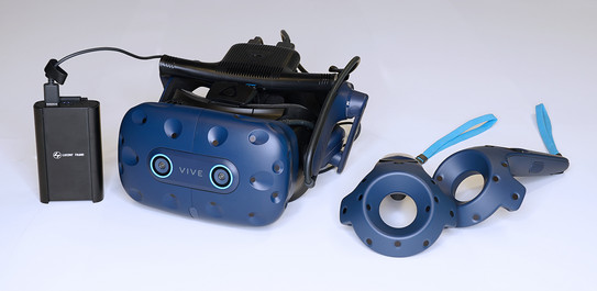 Gerätefoto der VR-Brille. Modell HTC-Vive Pro Eye 