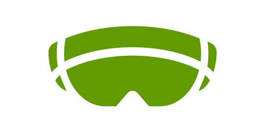 Grünes Symbol einer Virtual Reality Brille