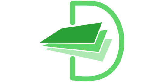 Logo decker. Großes gruenes "D"