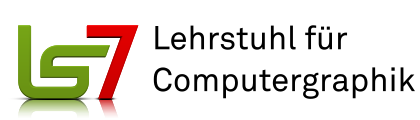 Logo des Lehrstuhls für Computergraphik Grüne Buchstaben ls und rote Zahl 7 mit nebenstehendem schwarzen Schriftzug Lehrstuhl für Computergraphik